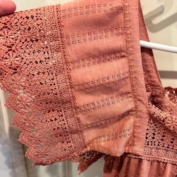 Women’s‎ Maurice’s Mauve Pink Lace Sleeve Square Neck Blouse Small NWT - Picture 3 of 6